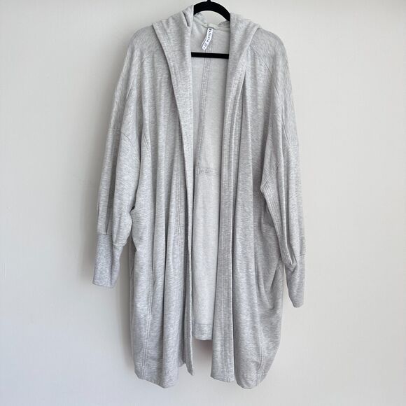 Athleta Mantra Wrap Long Cardigan Womens Small Oversized Draped Duster Hooded - Picture 1 of 9